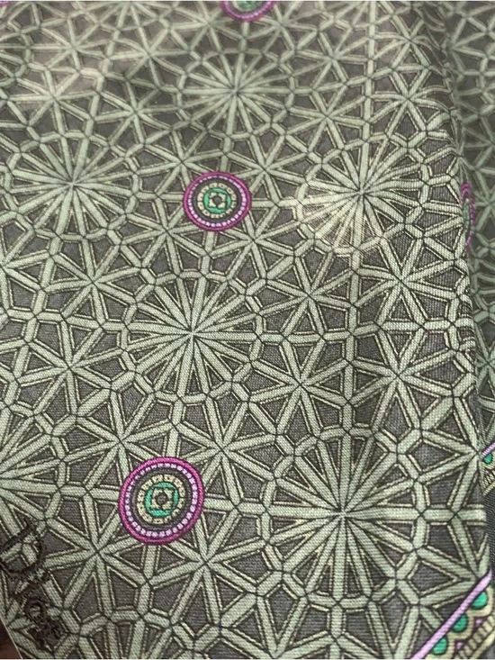 Christian Dior Green Geometric Handkerchief - Picture 8 of 17